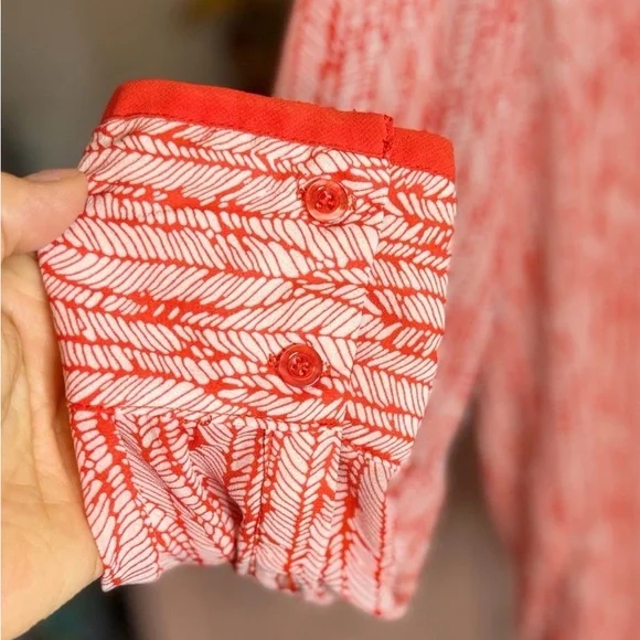 Noir Women’s Medium Women's orange and white Patterned Top - Picture 3 of 6